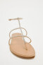 Flat slider sandals with rhinestone straps