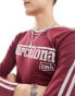 Фото #2 товара COLLUSION Long sleeve shrunken football t-shirt in brown