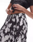 Фото #3 товара Topshop blurred floral crinkle plisse wide leg trouser in mono