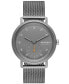 ფოტო #1 პროდუქტის Men's Kuppel Quartz Three Hand Gray Stainless Steel Watch, 44mm