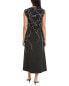 Фото #2 товара Alpha Studio Seersucker Midi Dress Women's Black 46