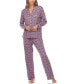 ფოტო #2 პროდუქტის Women's 2 Piece Long Sleeve Heart Print Pajama Set