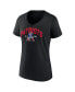 Women's Black New England Patriots Plus Size Drop Back V-Neck T-shirt