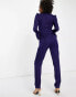 Little Mistress flared sleeve jumpsuit in blue