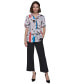 Фото #5 товара Women's Printed Bungee-Sleeve Button-Down Top
