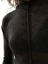Фото #3 товара Weekday Terri sheer knitted hoodie with seam detail in black
