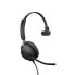 Jabra Evolve2 40 USB-A - UC Mono - Wired - Office/Call center - 20 - 20000 Hz - 113 g - Headset - Black