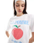 Фото #3 товара ONLY boxy t-shirt with apple print in white