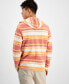 Фото #2 товара Men's Farley Striped Button-Placket Long Sleeve Hoodie, Created for Macy's