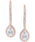 ფოტო #3 პროდუქტის Lab Grown Diamond Pear & Round Halo Leverback Drop Earrings (1-1/4 ct. t.w.) in 14k White, Yellow or Rose Gold