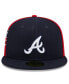 Фото #4 товара Бейсболка защитная New Era Atlanta Braves сине-красная 59Fifty - для мужчин