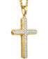 ფოტო #2 პროდუქტის Men's Diamond Cross 22" Pendant Necklace (1/4 ct. t.w.) in 10k Gold