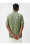 Фото #16 товара Yazlık Gömlek Kısa Kollu Botanik Baskılı Cep Detaylı Klasik Yaka