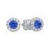 Фото #1 товара Gold round earrings with blue crystal 239 001 00806 07