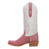 Фото #5 товара R. Watson Boots Rose Boar Embroidered Narrow Square Toe Cowboy Womens Pink, Whi