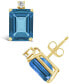 ფოტო #1 პროდუქტის London Blue Topaz (4 ct. t.w.) and Diamond Accent Stud Earrings in 14K White Gold or 14K Yellow Gold