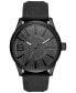Фото #1 товара Наручные часы Strumento Marino Men's Skipper Dual Time Zone Black Silicone Strap Watch 44mm.
