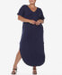 ფოტო #1 პროდუქტის Plus Size Short Sleeve V-neck Maxi Dress