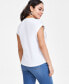 Фото #3 товара Petite Dew Drop Cotton Roll-Sleeve Tee, Created for Macy's