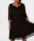 Фото #3 товара Plus Size Sequined Lace Dress