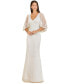 Women's Cape Sleeve V-Neck Beaded Gown