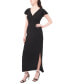 Фото #4 товара Women's Surplice-Neck Ruffle-Sleeve Maxi Dress