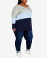 ფოტო #6 პროდუქტის Plus Size Sadie Colorblock V-neck Sweater