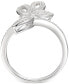 ფოტო #3 პროდუქტის Diamond Leaf-Inspired Statement Ring (1/4 ct. t.w.) in Sterling Silver