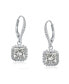Gv Sterling Silver Plated Cubic Zirconia Square Drop Earrings