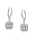 ფოტო #3 პროდუქტის Gv Sterling Silver Plated Cubic Zirconia Square Drop Earrings