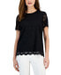 ფოტო #1 პროდუქტის Women's Lace Short-Sleeve Top