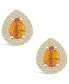 ფოტო #3 პროდუქტის Citrine (1-1/3 ct. t.w.) and Diamond (5/8 ct. t.w.) Halo Stud Earrings in 14K Yellow Gold