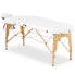 Stół łóżko do masażu przenośne składane z drewnianym stelażem Colmar White do 227 kg białe