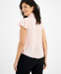 Фото #2 товара Women's Ruffle-Trim Cap-Sleeve Blouse