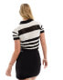 Фото #8 товара ASOS DESIGN knitted polo shirt in mono stripe