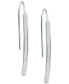 ფოტო #6 პროდუქტის Cubic Zirconia Vertical Bar Threader Earrings, Created for Macy's