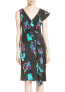 Фото #1 товара Diane von Furstenberg 153019 Women's Silk Side Ruffle Sheath Dress Black Sz. 8