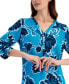 Petite Felicia Floral Roll-Tab Blouse, Created for Macy's