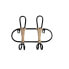 Wall mounted coat hanger Romimex Black wicker 27 x 21 x 8 cm