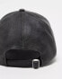 Фото #4 товара Reclaimed Vintage unisex faux leather motorcross logo cap in black