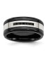 Фото #1 товара Stainless Steel Black Cubic Zirconia Band Ring