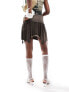 Фото #5 товара COLLUSION washed mini multi way skirt dress in brown