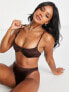 Фото #4 товара South Beach high waist bikini bottom in high shine brown