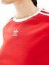 Фото #3 товара adidas Originals three stripe baby tee in red