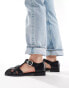 Фото #1 товара Stradivarius buckle detail covered toe sandal in black