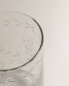 Engraved floral glass tumbler