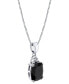ფოტო #2 პროდუქტის Onyx & Diamond Accent 18" Pendant Necklace in Sterling Silver