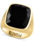 ფოტო #1 პროდუქტის EFFY® Men's Onyx Statement Ring in 14k Gold-Plated Sterling Silver