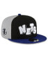 Фото #1 товара Men's and Women's Black, Navy Brooklyn Nets 2023/24 City Edition 9FIFTY Snapback Adjustable Hat