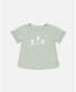 ფოტო #1 პროდუქტის Girl Rib Top With Print Frosty Green - Child